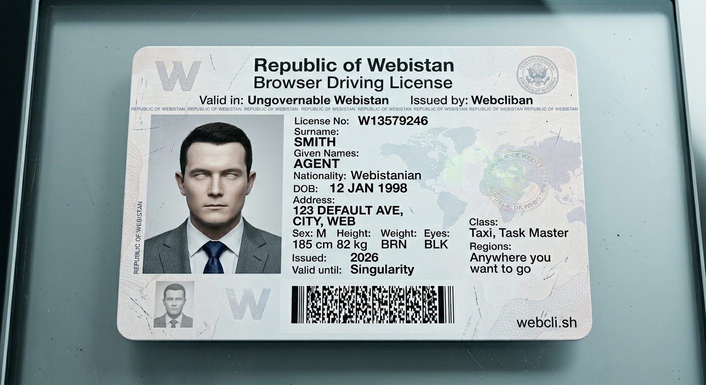 Browser Driving License for WebCLI