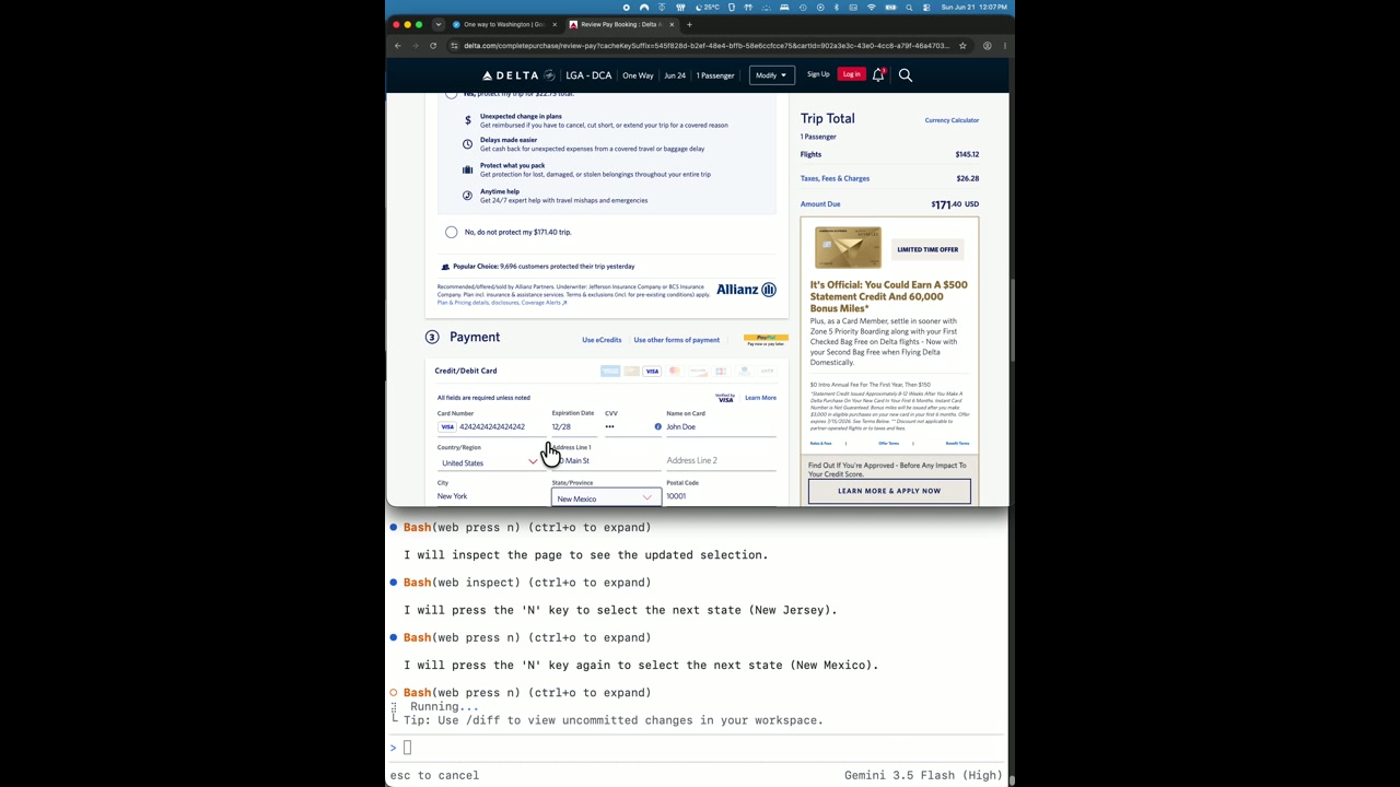 Claude Opus filling out the Y Combinator application forms autonomously through Duet Browser.